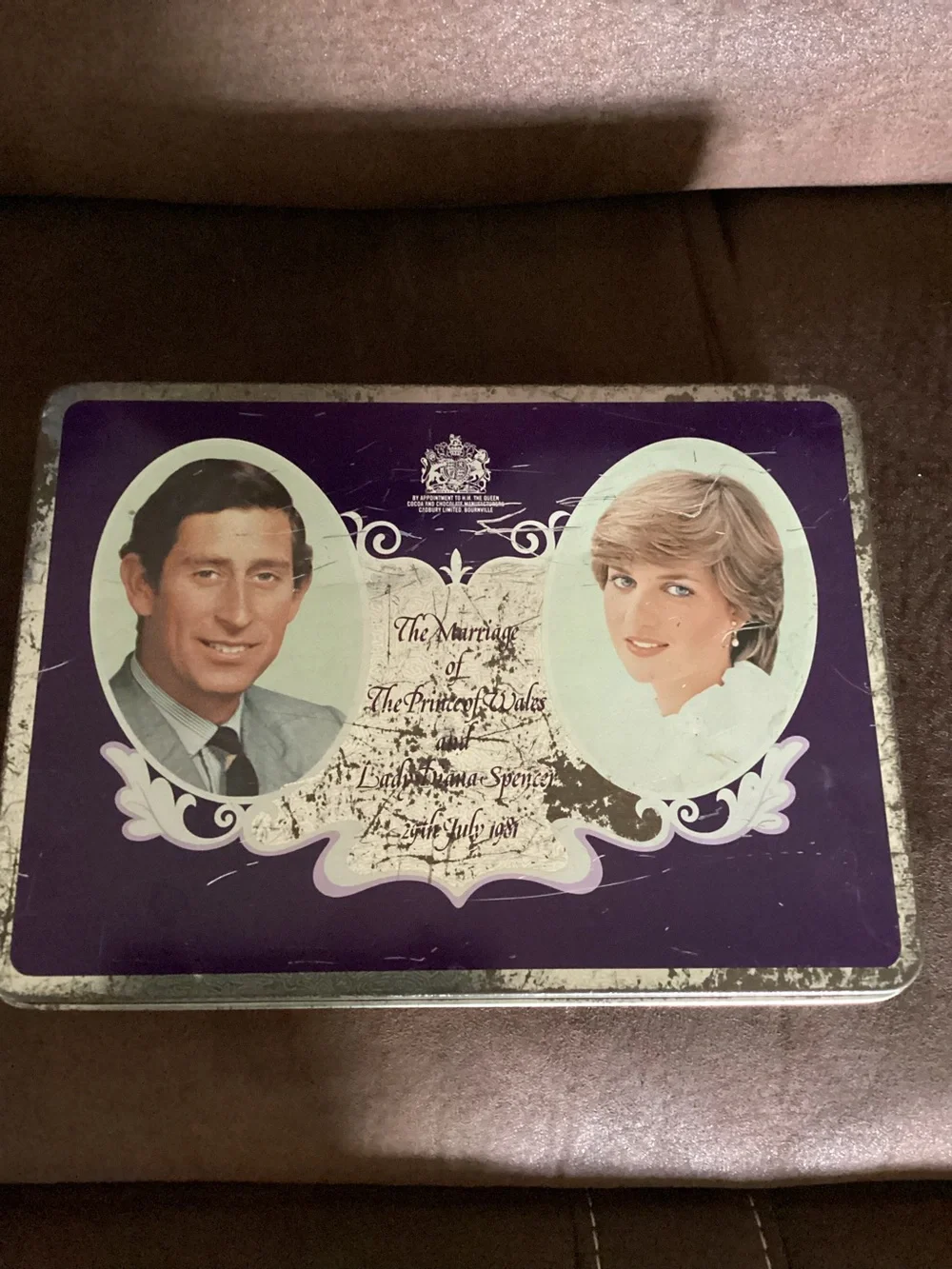 Prince Charles Lady Diana Spencer  Wedding Cadbury Chocolates Tin EMPTY 1981
